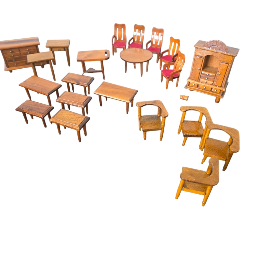 Miniature Wooden Furniture Set Of 20 Pieces